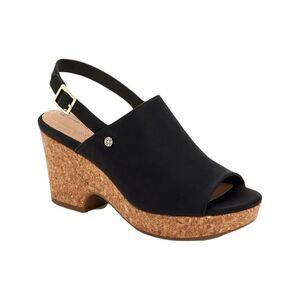 GIANI BERNINI Womens Black 1" Platform Celinaa Block Heel Slingback Sandal 11 M